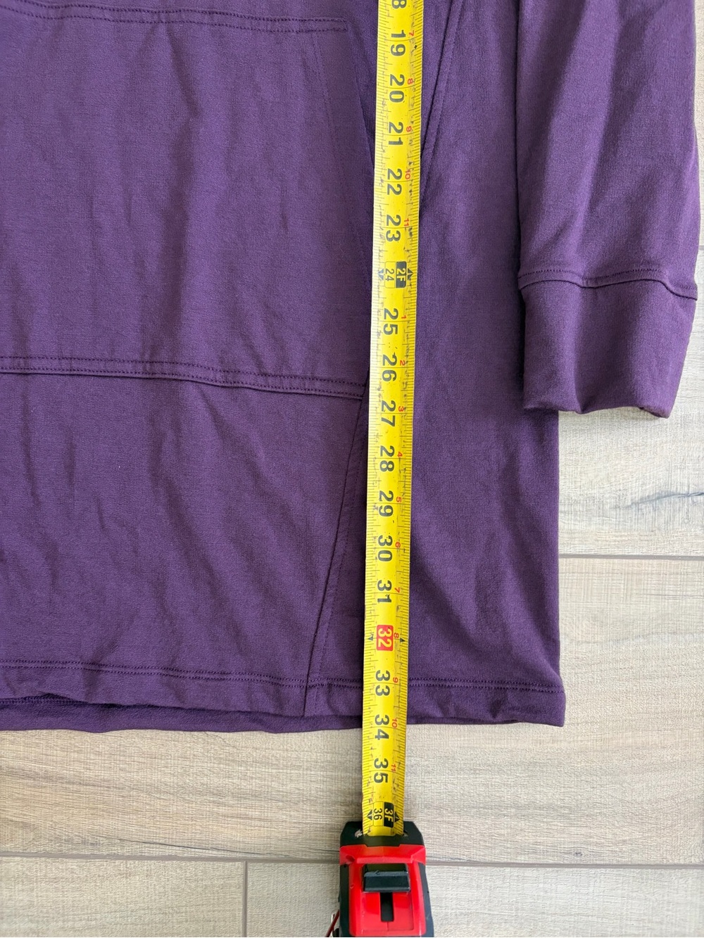 Wool& Wooland Everett Hoodie Tunic Merino Wool Marionberry XL - Picture 8 of 8